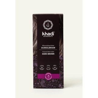 KHADI natūralūs augaliniai dažai plaukams spalva Dark Brown Tamsiai ruda 100g