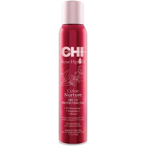 CHI Rose Hip Oil sausas purškiamas erškėtuogių aliejus plaukų apsaugai ir blizgesiui