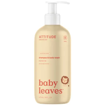 Attitude Natūralus hipoalerginis šampūnas ir kūno prausiklis kūdikiams su kriaušių aromatu 2 in 1