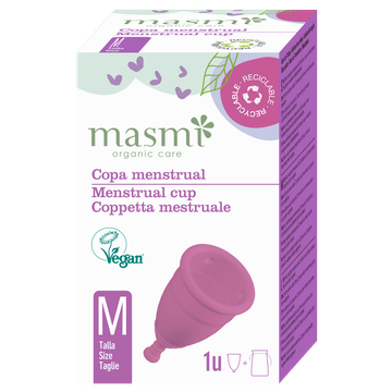 MASMI Hipoalerginė ekologiška menstruacinė daugkartininio naudojimo taurelė dydis M