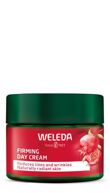 WELEDA Pomegranate and Maca Peptides Firming Day Cream natūralus stangrinamasis dieninis veido kremas su granatais ir peptidais