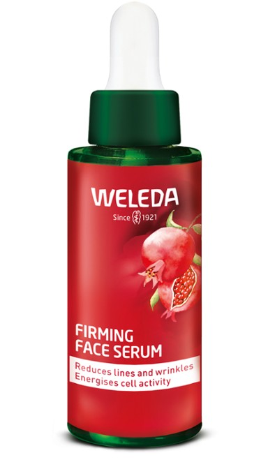 WELEDA Pomegranate and Maca Peptides Firming Face Serum natūralus stangrinamasis veido serumas su granatais ir peruvinėmis pipirnėmis