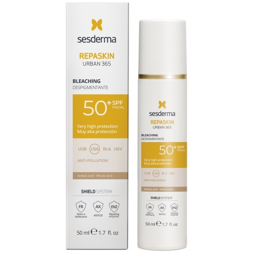 SESDERMA REPASKIN URBAN 365 PIGMENTACIJĄ MAŽINANTIS VEIDO KREMAS NUO SAULĖS SPF50+ 50ML