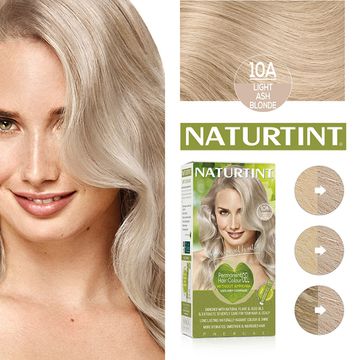 Naturtint Phergal laboratorios ilgalaikiai plaukų dažai be amoniako pelenų blondinė LIGHT ASH BLONDE 10A, 165 ml 4 LIGHT ASH BLONDE 10A