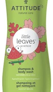 ATTITUDE natūralus Šampūnas ir dušo gelis vaikams 2-IN-1 su arbūzų ir kokosų aromatu, 473ml