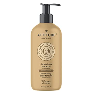 ATTITUDE Natūralus dezodoruojantis šampūnas naminiams gyvūnams, levandų kvapo, 473 ml