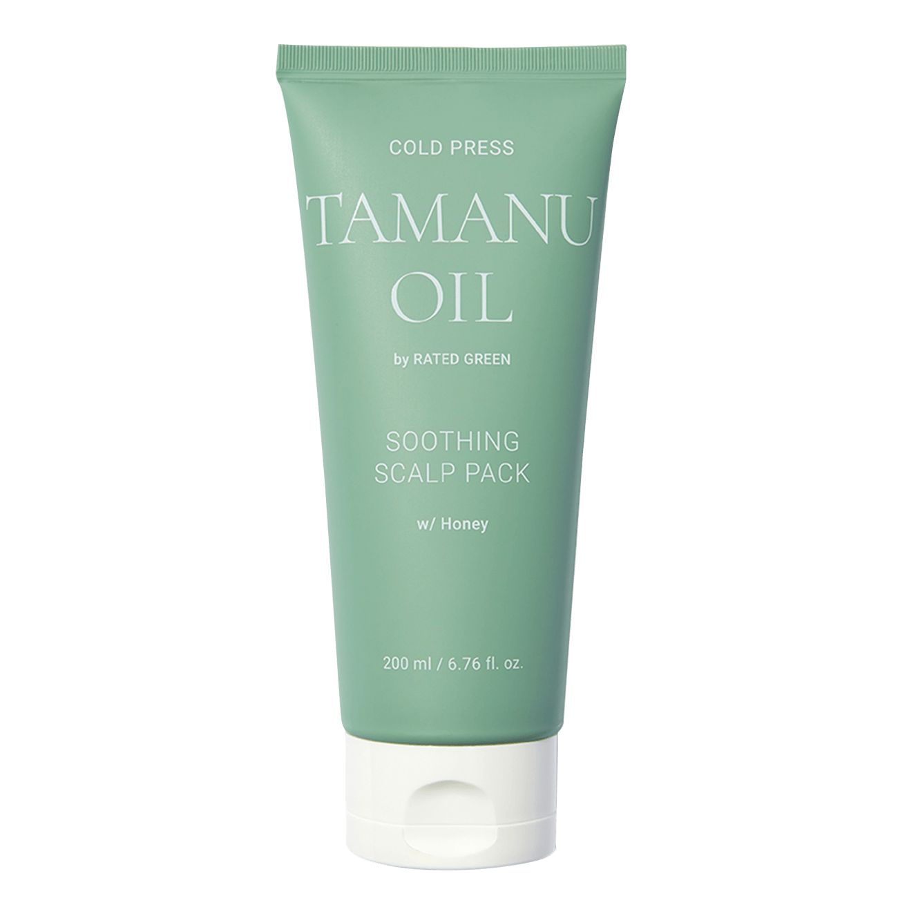 Rated Green Cold Press Tamanu Oil Soothing Scalp – raminati galvos odą plaukų kaukė su tamanu aliejumi, 200ml