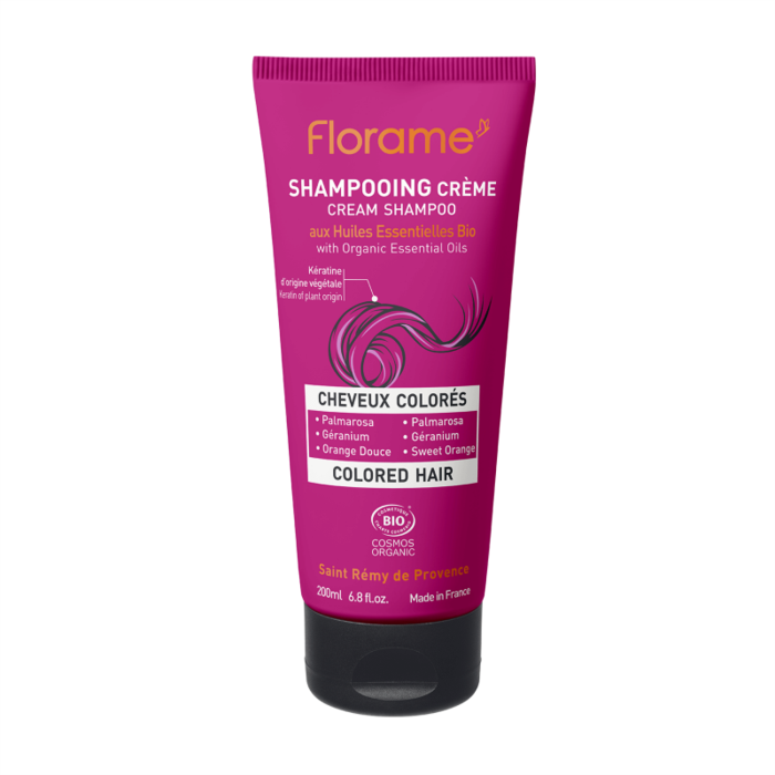 FLORAME Coloured Hair Cream Shampoo ekologiškas dažytų plaukų šampūnas, 200ml