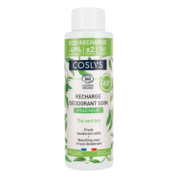 COSLYS natūralus gaivinamasis dezodorantas su žaliąja arbata, (papildymas), 100ml