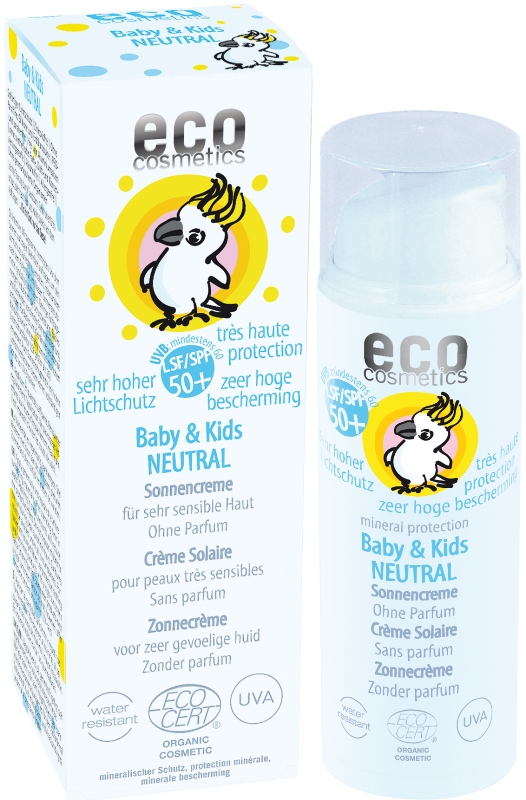 ECO cosmetics Neutral SPF50+ ekologiškas apsauginis kremas nuo saulės vaikams