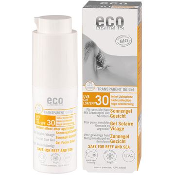 ECO cosmetics ekologiškas gelis veidui nuo saulės SPF 30, 30ml
