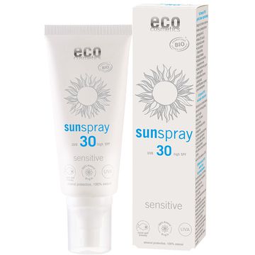 ECO cosmetics ekologiškas apsauginis purškiklis nuo saulės jautriai odai SPF 30
