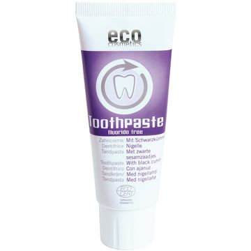 ECO cosmetics ekologiška dantų pasta su juodaisiais kmynais,  Be fluorido
