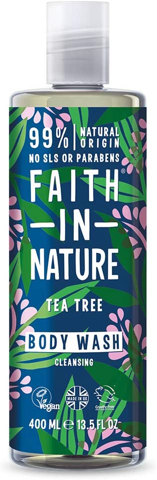 FAITH IN NATURE natūralus prausiklis su arbatmedžių aliejumi, 400ml