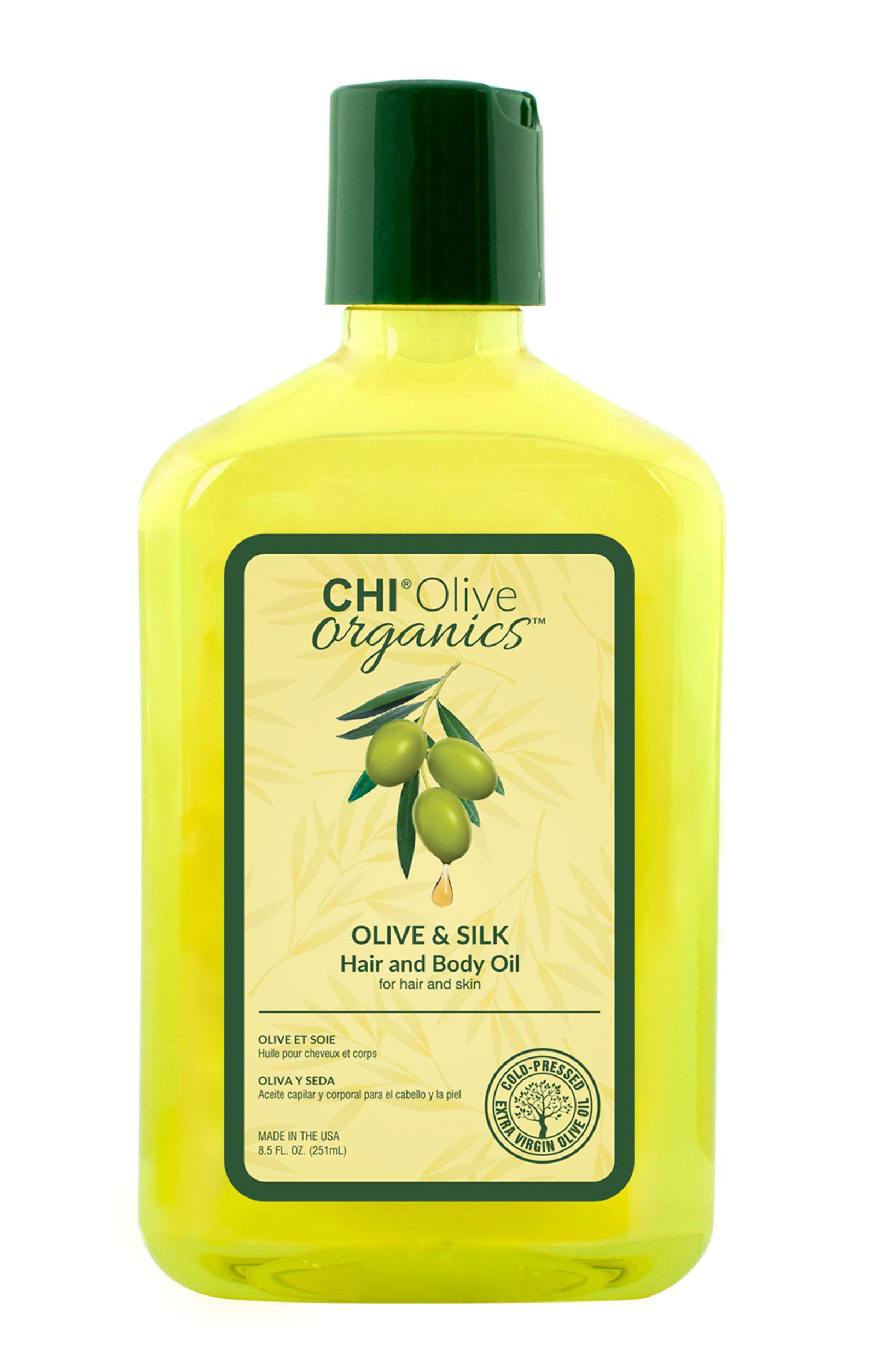 FAROUK CHI Olive Organics ekologiškas alyvuogių aliejus plaukams ir kūnui, 251 ml