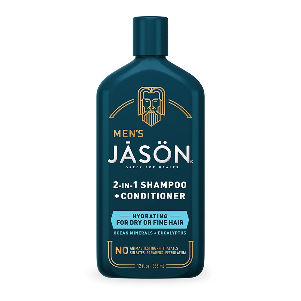 JASON natūralus drėkinamasis šampūnas ir kondicionierius vyrams, 355ml