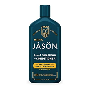 JASON natūralus gaivinamasis šampūnas ir kondicionierius vyrams, 355ml