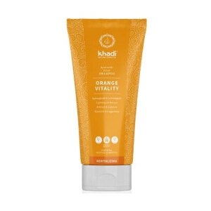 KHADI natūralus ajurvedinis šampūnas Elixier Shampoo Orange Vitality, normaliai ir riebiai galvos odai, 200ml
