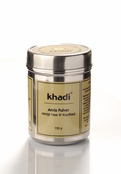 KHADI ajurvediniai ekologiški Amla milteliai, naudojami kaip kondicionierius sausiems plaukams bei su Khadi dažais, 150g