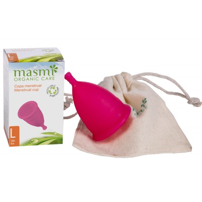 MASMI Hipoalerginė ekologiška Menstruacinė daugkartininio naudojimo taurelė, dydis L, vyresnėms nei 25 metų
