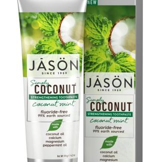 JASON Simply Coconut natūrali stiprinamoji dantų pasta su kokosais ir mėtomis, 119 g