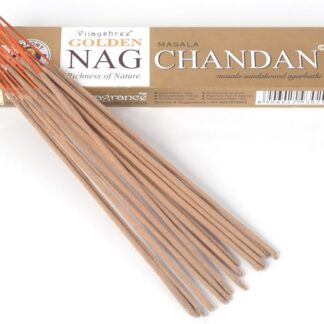 Golden Nag Chandan natūralūs indiški smilkalai "Laimės smilkalai", sandalmedžio ir vanilės kvapo, 15g