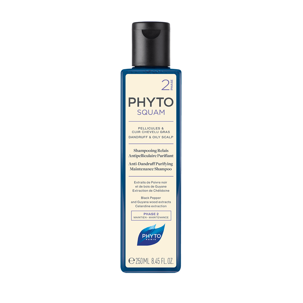 PHYTO PHYTOSQUAM ANTI-DANDRUFF PURIFYING MAINTENANCE SHAMPOO valomasis šampūnas nuo pleiskanų, 250ml