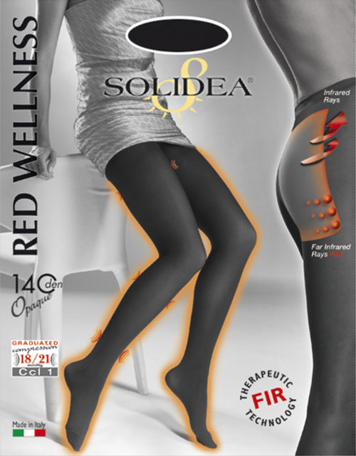 SOLIDEA Red Wellness 140 den matinės kompresinės pėdkelnės žvalesnėms kojoms