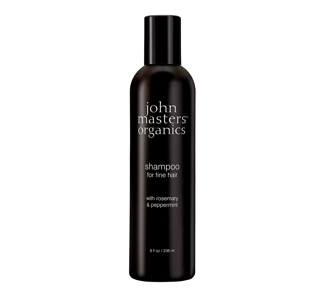 JOHN MASTERS ORGANICS Rosemary & Peppermint Ekologiškas šampūnas ploniems plaukams su rozmarinais ir pipirmėtėmis, 473 ml
