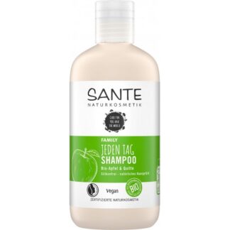 Sante Natūralus Family kasdienis šampūnas su ekologiškais obuoliais ir svarainiais, 250 ml