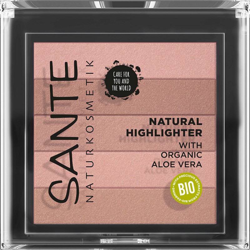 Sante Natural Highlighter natūrali kompaktinė šviesą atspindinti priemonė 01 Nude, 7 g