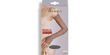 SOLIDEA Besiūlė kompresinė rankovė su pirštine Ccl.1 tinkama dėvėti potrauminės ir jatrogeninės (mastektominės) viršutinių galūnių limfedemos atveju, kūno spalva (S. M, L, XL dydžiai)