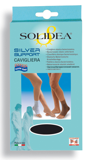 SOLIDEA Silver support cavigliera čiurnos raištis Naudojamas apsaugas sportuojant, pasitempus, juodas, rudas