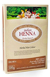 INDIAN HENNA 100% natūralūs indiški augaliniai plaukų dažai Chna, rudi, 100g