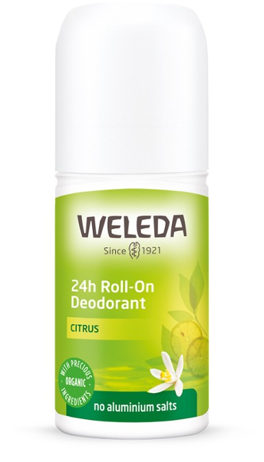 WELEDA CITRUS 24h Roll-On Deodorant natūralus rutulinis 24 val. poveikio dezodorantas su citrinmedžių ekstraktu, 50ml - 2 VIENETAI !
