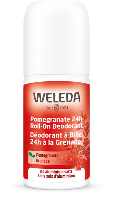 WELEDA POMEGRANATE 24h Roll On Deodorant natūralus rutulinis 24 val poveikio dezodorantas su granatmedžių ekstraktu
