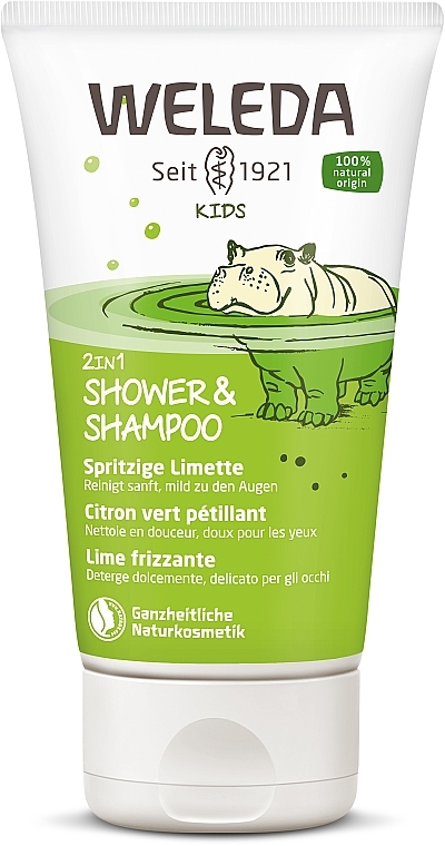 WELEDA Kids 2 in 1 Shower and Shampoo Lively Lime natūralus šampūnas ir prausiklis vaikams