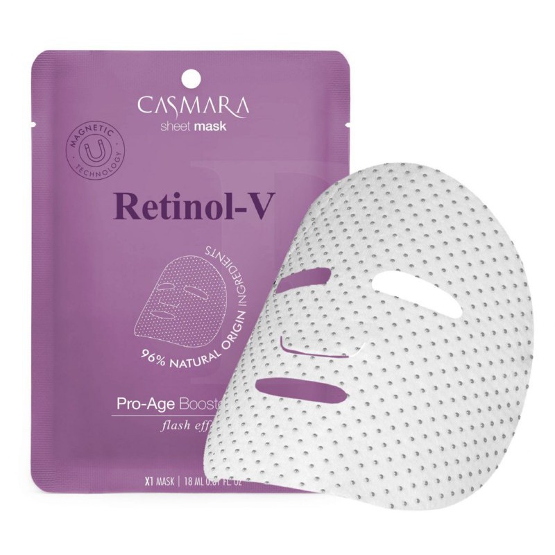 Casmara Pro Age Booster Sheet Mask Retinol stangrinamoji veido kaukė su retinoliu ir magnetine technologija