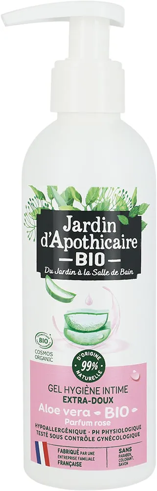 Jardin d Apothicaire ekologiškas itin švelnus intymios higienos prausiklis su alavijais ir rožėmis