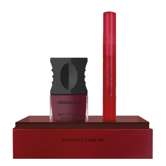 ALESSANDRO DIAMOND OBSESSION VELVET RED nagų priežiūros rinkinys